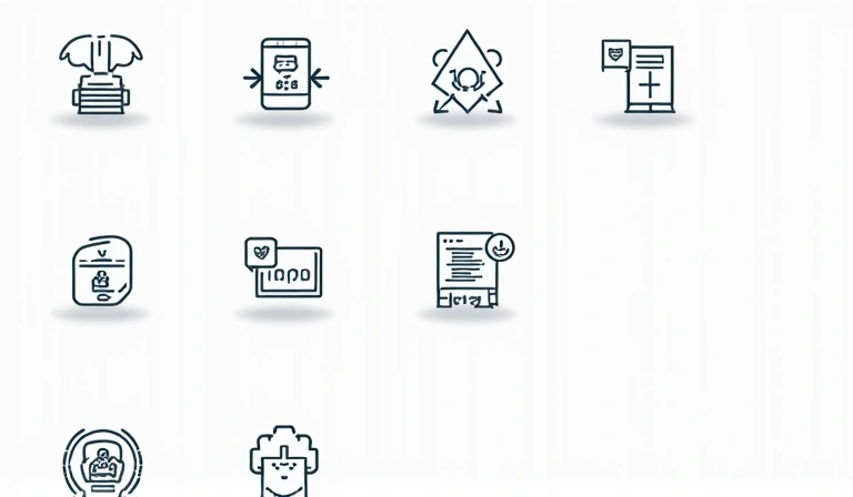 Iconos representando derechos de privacidad como acceso, rectificación y eliminación de datos