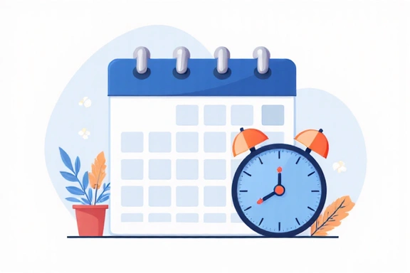 Ilustración de un calendario y un reloj, simbolizando la reserva de citas y la gestión del tiempo.